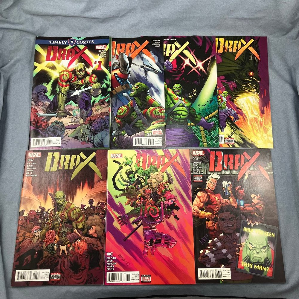 Drax Marvel Comic Books 2016 Lot of 7 Assorted Issues #1 2 3 5 6 7 8
